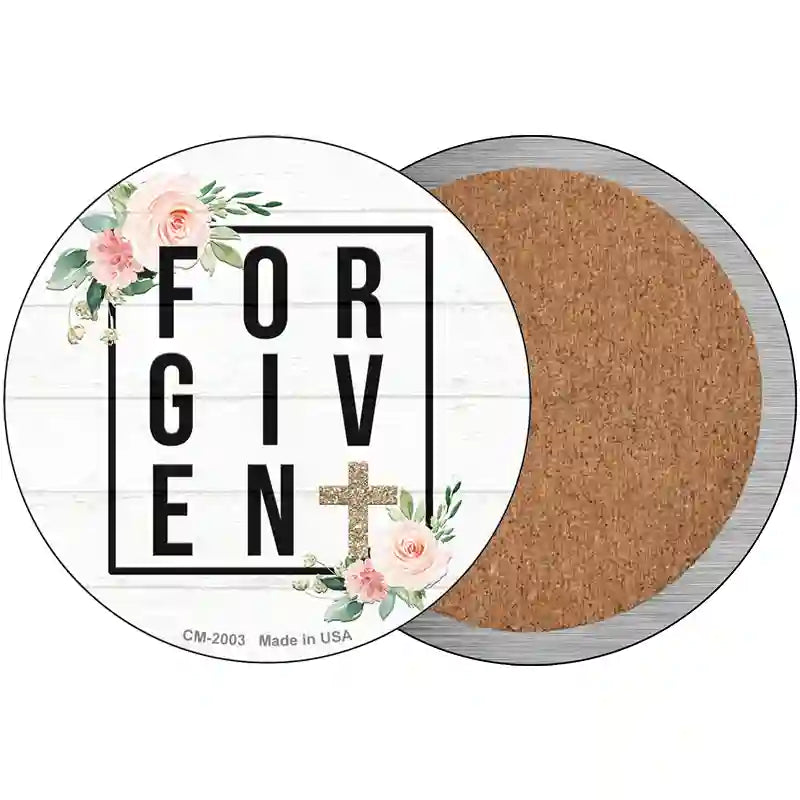 Forgiven with Cross Novelty Circle Coaster Set of 4
