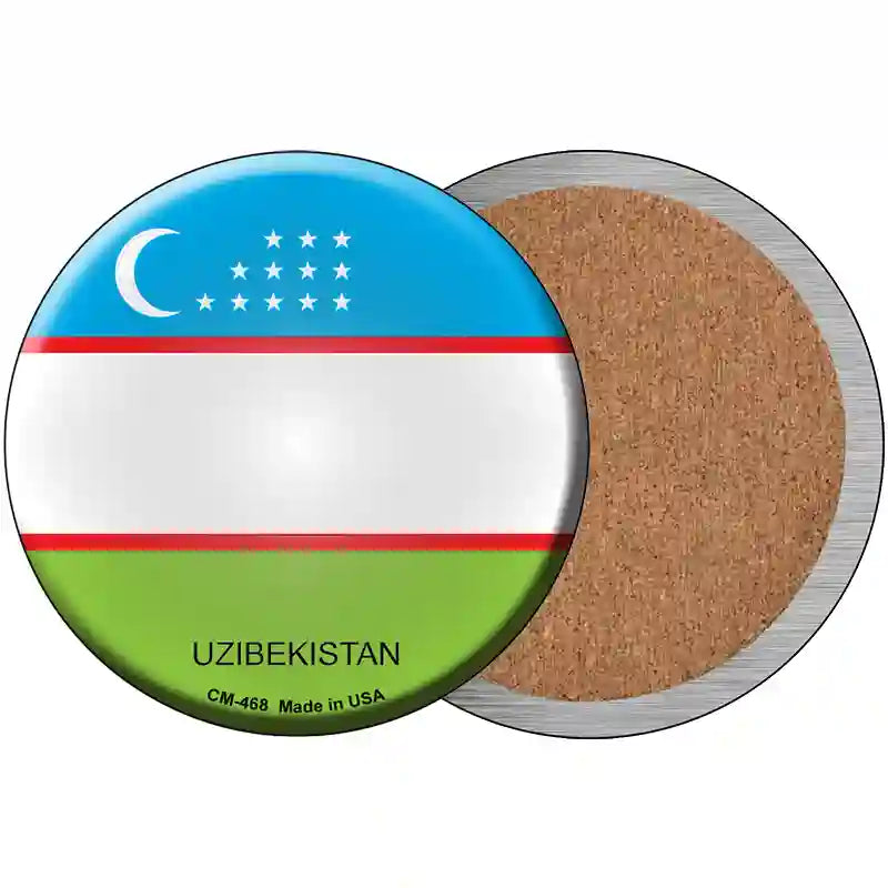 Uzibekistan Country Novelty Circle Coaster Set of 4