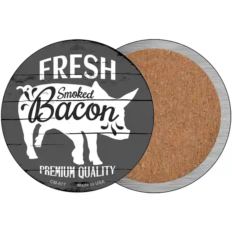 Fresh Smoked Bacon Novelty Circle Coaster Set of 4