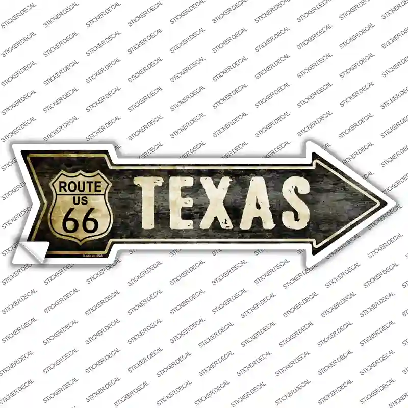 Vintage Route 66 Texas Novelty Arrow Sticker Decal