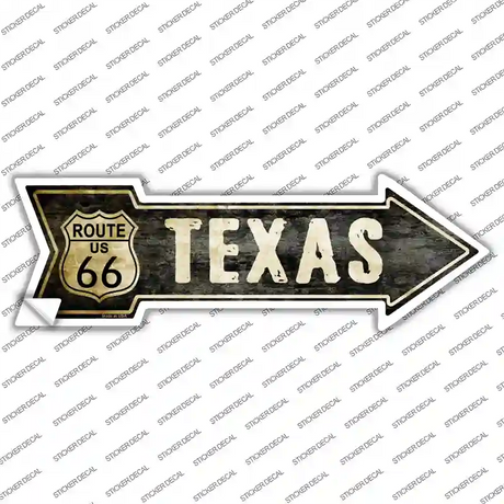 Vintage Route 66 Texas Novelty Arrow Sticker Decal