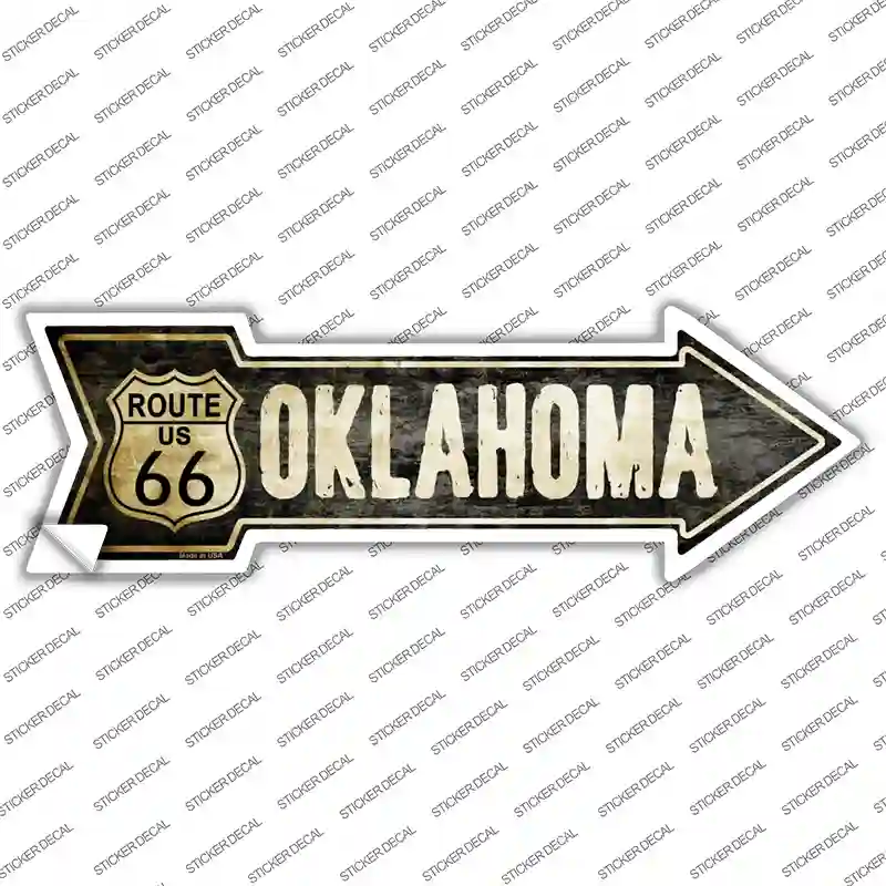 Vintage Route 66 Oklahoma Novelty Arrow Sticker Decal
