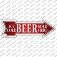 Ice Cold Beer Sold Here Novelty Arrow Sticker Decal