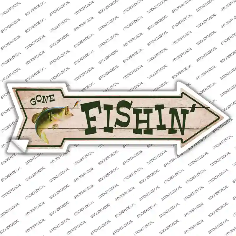 Fishin Novelty Arrow Sticker Decal