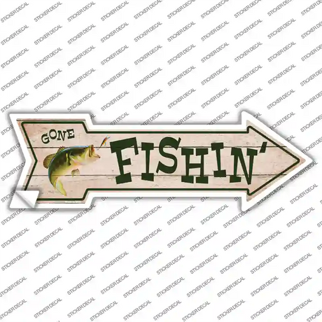 Fishin Novelty Arrow Sticker Decal