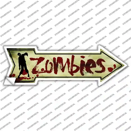 Zombies Novelty Arrow Sticker Decal