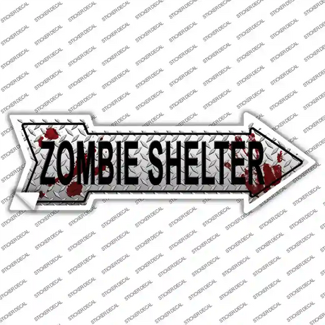 Zombie Shelter Novelty Arrow Sticker Decal