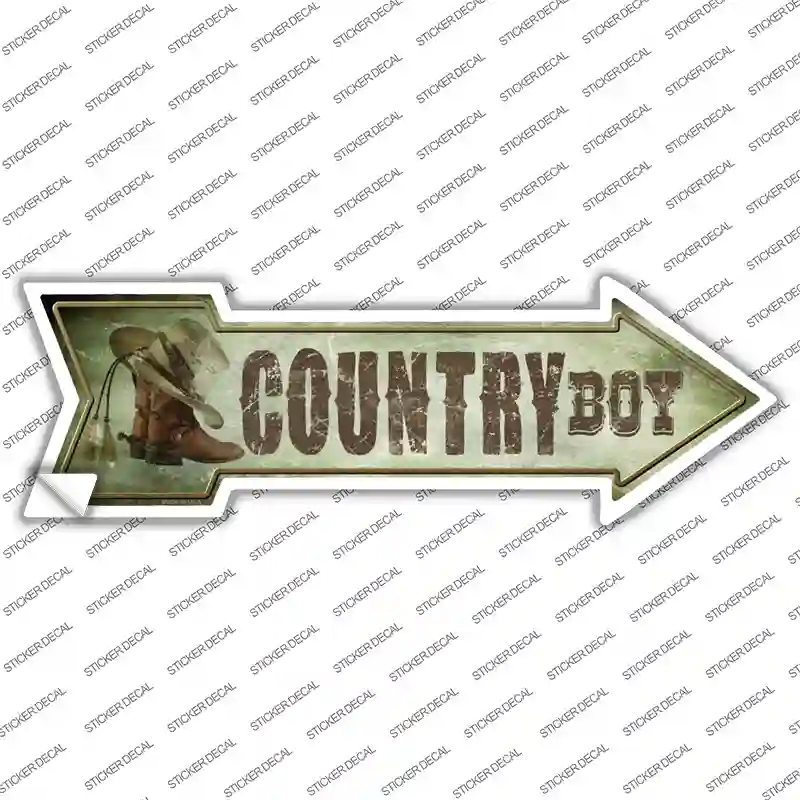 Country Boy Novelty Arrow Sticker Decal