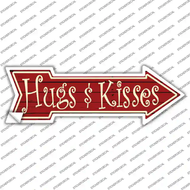 Hugs and Kisses Novelty Arrow Sticker Decal