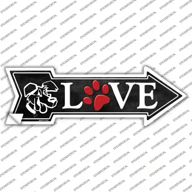 Love Dogs Novelty Arrow Sticker Decal