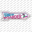 Snowboarder Girl Novelty Arrow Sticker Decal