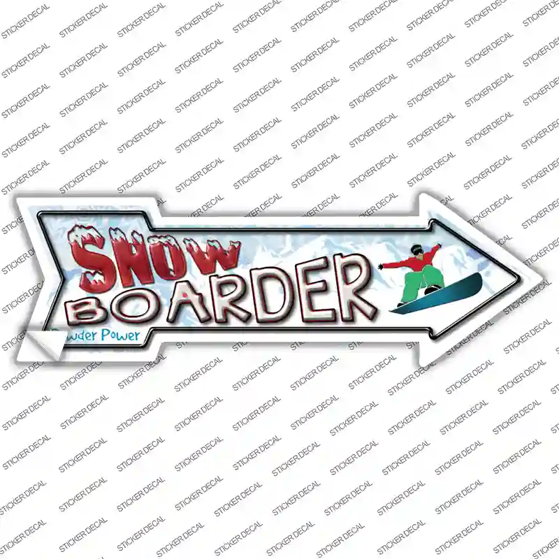 Snowboarder Dude Novelty Arrow Sticker Decal