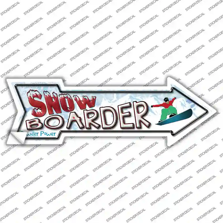 Snowboarder Dude Novelty Arrow Sticker Decal
