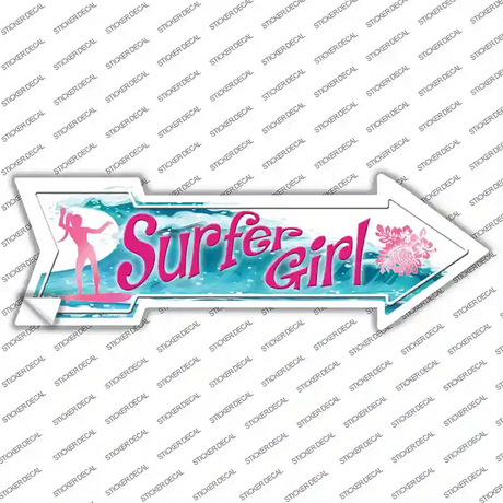 Surfer Girl Novelty Arrow Sticker Decal