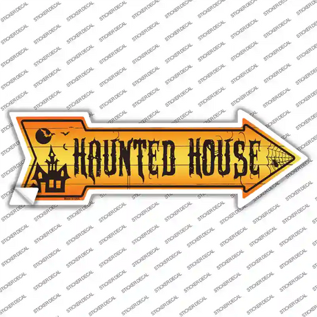 Haunted House Novelty Arrow Sticker Decal