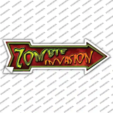 Zombie Invasion Novelty Arrow Sticker Decal