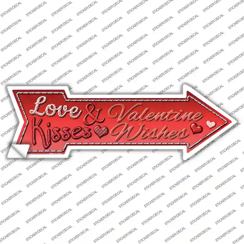 Love & Kisses Novelty Arrow Sticker Decal