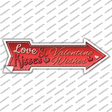 Love & Kisses Novelty Arrow Sticker Decal