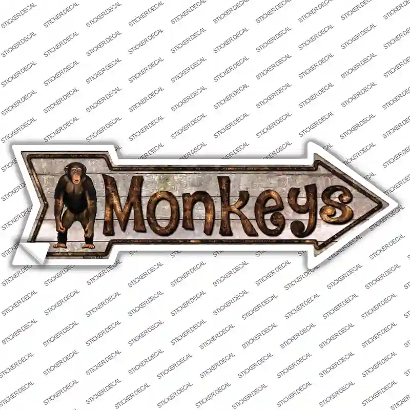 Monkey Novelty Arrow Sticker Decal