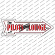 Pilots Lounge Novelty Arrow Sticker Decal