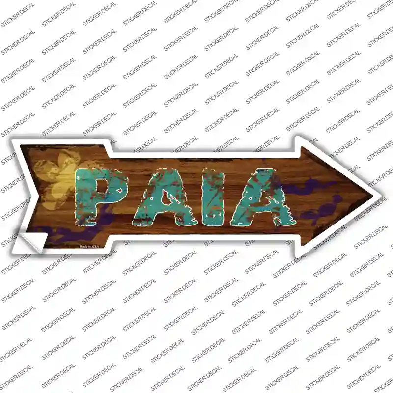 Paia Hawaiian Novelty Arrow Sticker Decal