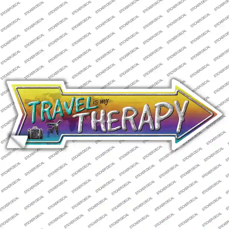 Travel Is My Therapy Novelty Arrow Sticker Decal