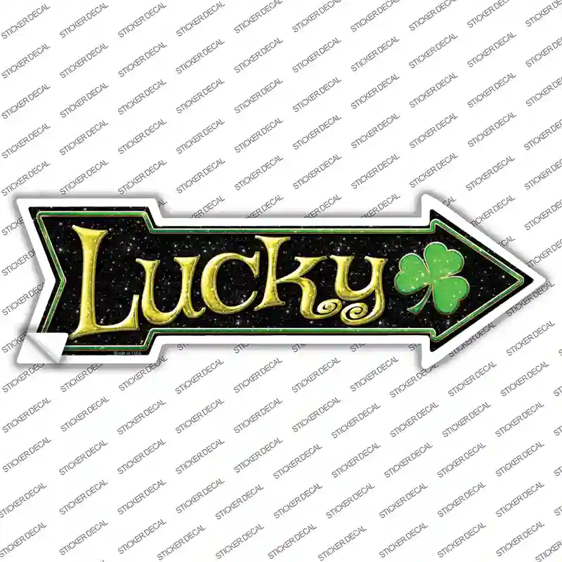 Lucky Clover Novelty Arrow Sticker Decal