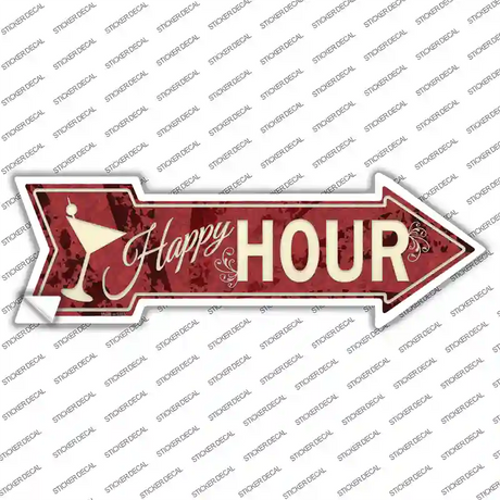 Happy Hour Novelty Arrow Sticker Decal