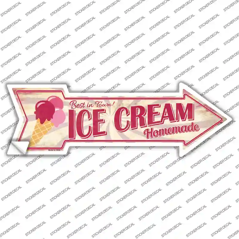 Homemade Ice Cream Novelty Arrow Sticker Decal