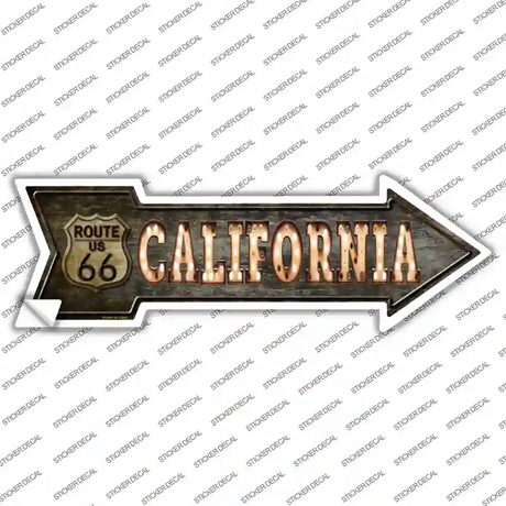 California Route 66 Bulb Letters Novelty Arrow Sticker Decal