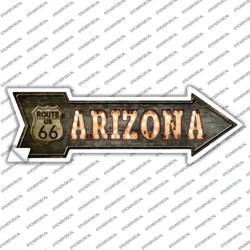 Arizona Route 66 Bulb Letters Novelty Arrow Sticker Decal