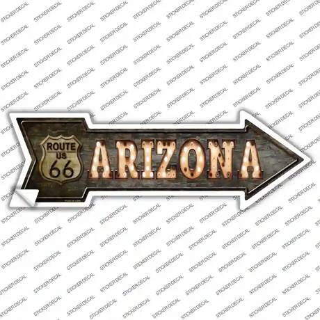 Arizona Route 66 Bulb Letters Novelty Arrow Sticker Decal