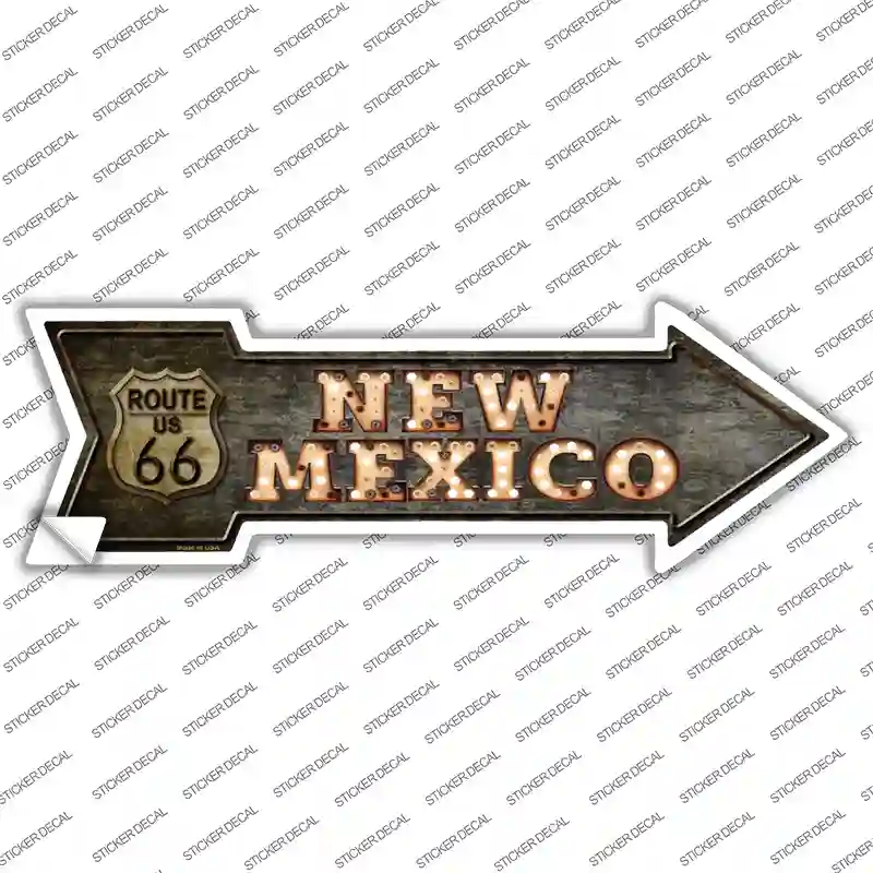 New Mexico Route 66 Bulb Letters Novelty Arrow Sticker Decal