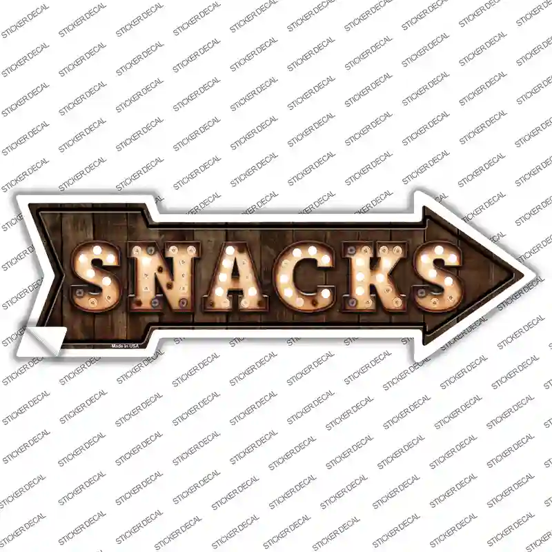Snacks Bulb Letters Novelty Arrow Sticker Decal