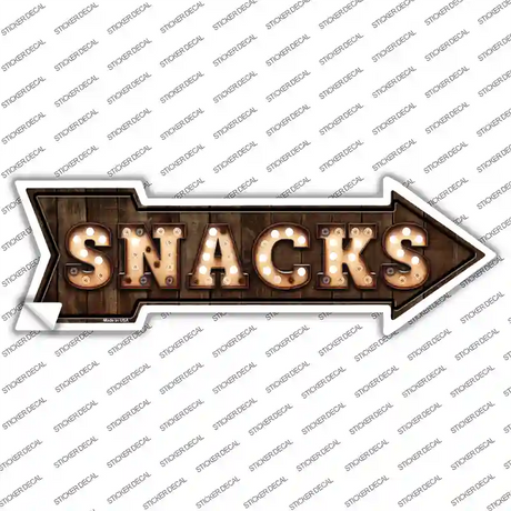 Snacks Bulb Letters Novelty Arrow Sticker Decal