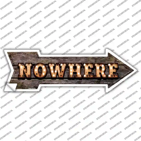 Nowhere Bulb Letters Novelty Arrow Sticker Decal