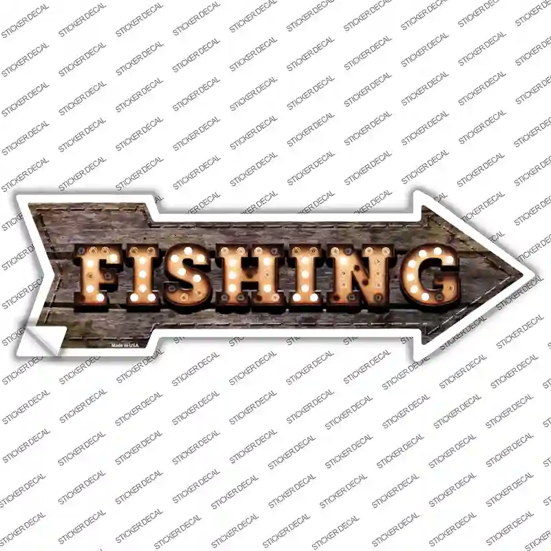 Fishing Bulb Letters Novelty Arrow Sticker Decal