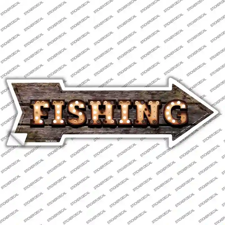 Fishing Bulb Letters Novelty Arrow Sticker Decal