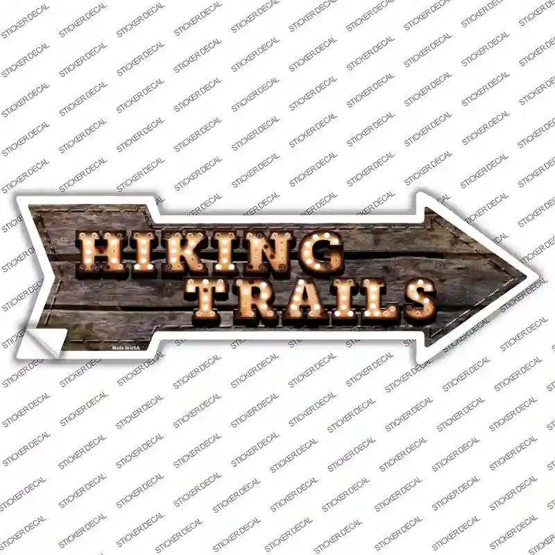 Hiking Trails Bulb Letters Novelty Arrow Sticker Decal