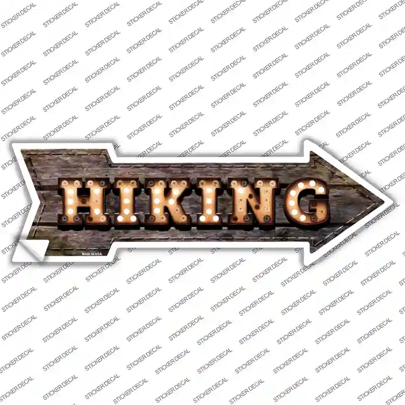Hiking Bulb Letters Novelty Arrow Sticker Decal
