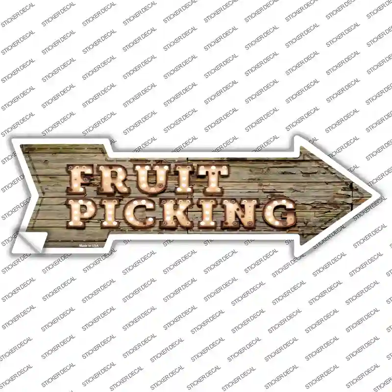 Fruit Picking Bulb Letters Novelty Arrow Sticker Decal