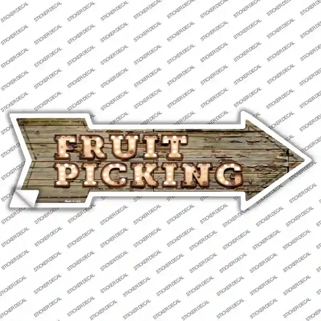 Fruit Picking Bulb Letters Novelty Arrow Sticker Decal