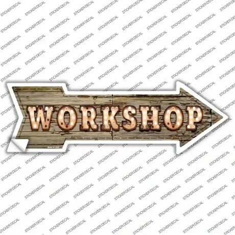 Workshop Bulb Letters Novelty Arrow Sticker Decal