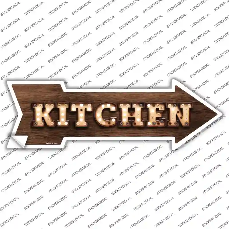 Kitchen Bulb Letters Novelty Arrow Sticker Decal