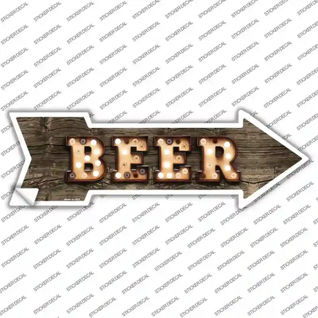 Beer Bulb Letters Novelty Arrow Sticker Decal