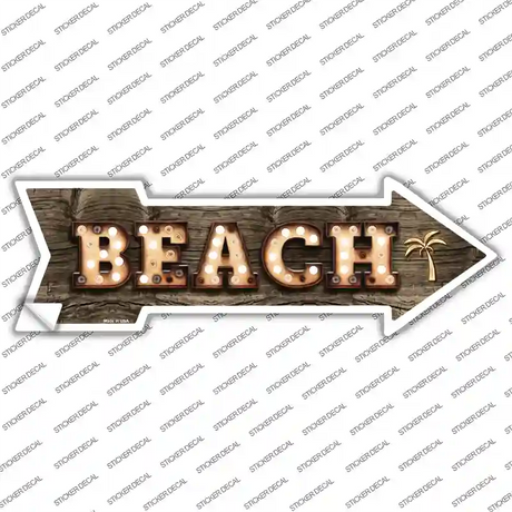 Beach With Trees Bulb Letters Novelty Arrow Sticker Decal