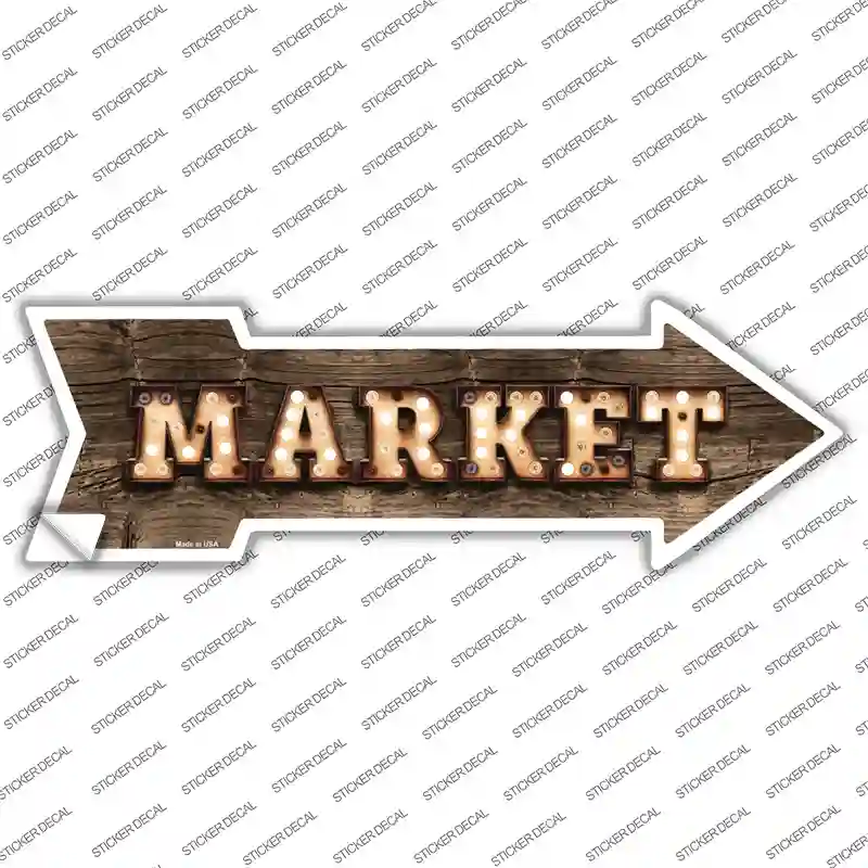 Market Bulb Letters Novelty Arrow Sticker Decal
