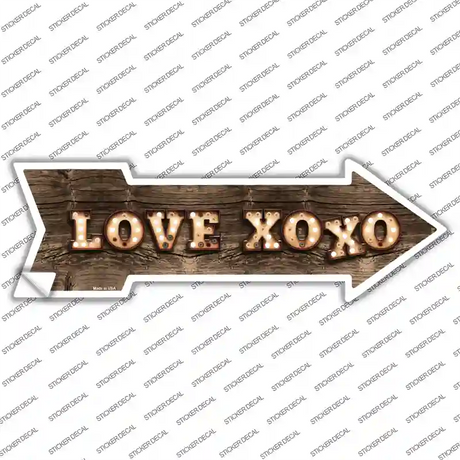 Love XOXO Bulb Letters Novelty Arrow Sticker Decal