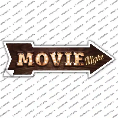 Movie Night Bulb Letters Novelty Arrow Sticker Decal