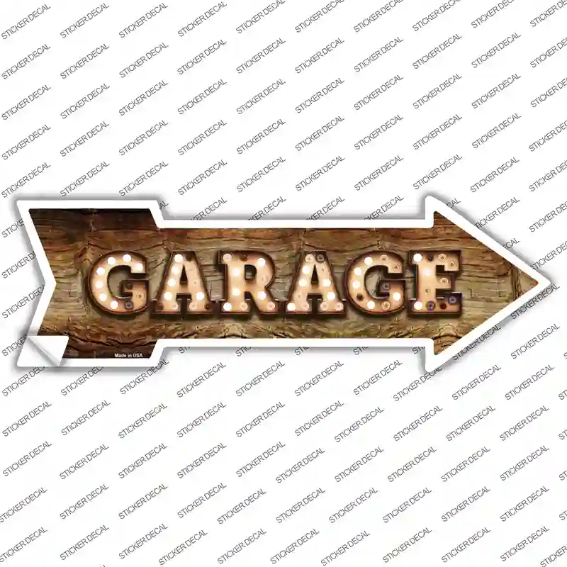 Garage Bulb Letters Novelty Arrow Sticker Decal